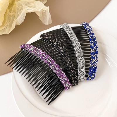 Nouveaux Peignes à Cheveux Épingle à Cheveux en Plastique Élégant Mode Femme Strass Pinces à Cheveux Particule Peignes Twist Français Filles Accessoires pour Cheveux