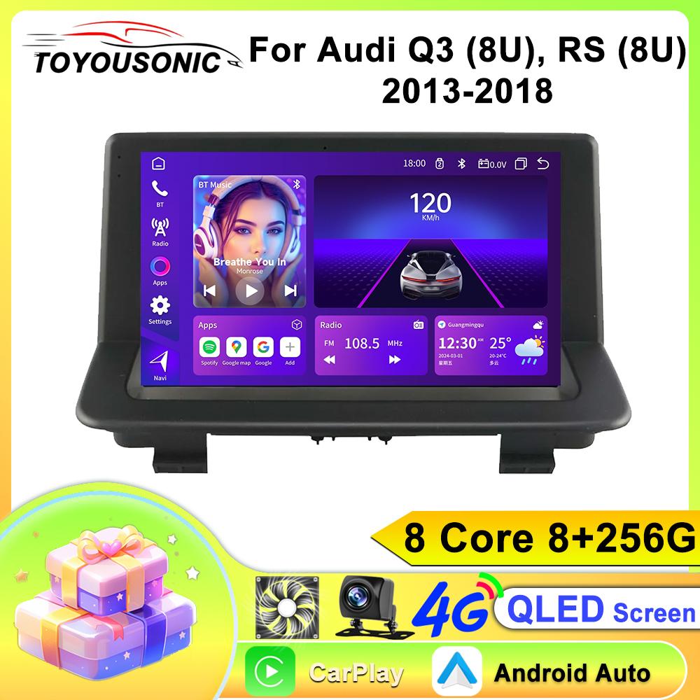 Toyousonic Car Video Player for A-udi Q3 (8U), RS (8U) 2013-2018 GPS Navigation Built-in Dsp Carplay Autoradio Android Head Unit