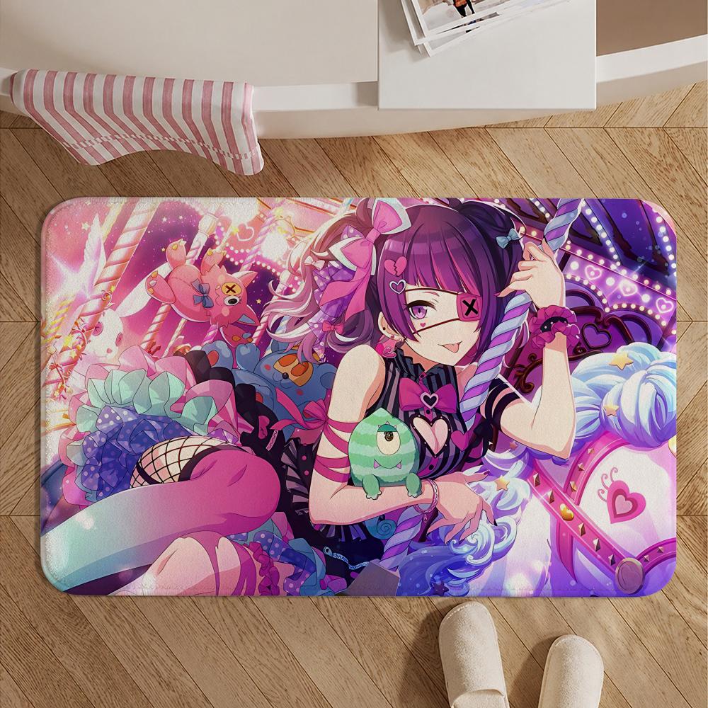 Game-THE IDOLM@STERS Floor Mat Soft Non-Slip Bath Mat, Bedside Carpet, Absorbent Doormat for Home
