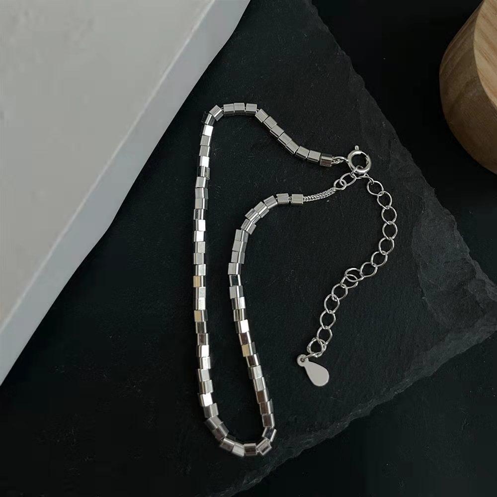 925 Sterling Silver Geometric Bracelet For Women Fashion Fine Jewelry Wedding Party Gift