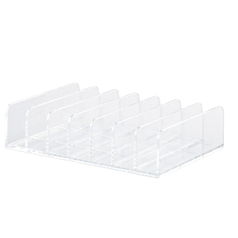 

Transparent Clear Makeup Palette Organizer PP Vertical Design Cosmetics Rack Holder Multifunctional Multi Grid Compartments