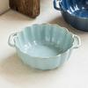 Ceramic Bowl Petal Edge Binaural Bowl Large Bowl Salad Bowl Household Large Soup Bowl High Value Tableware Portable Bowl