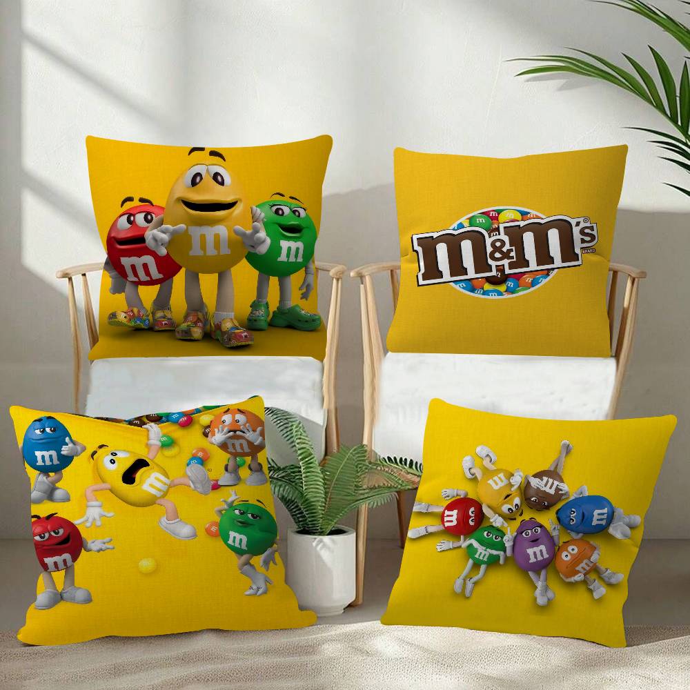 MMs Chocolate Candy Meme Cushion Cover Pillow Cover Decor Pillowcase Printed Cushion Case for Couch