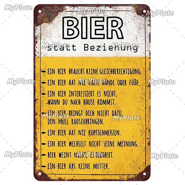 Retro Drink Bier Beer Metal Sign Vintage Plaque Tin Sign Plate Wall Decor For Bar Club Man Cave Bar Plate Drinking Poster Custom