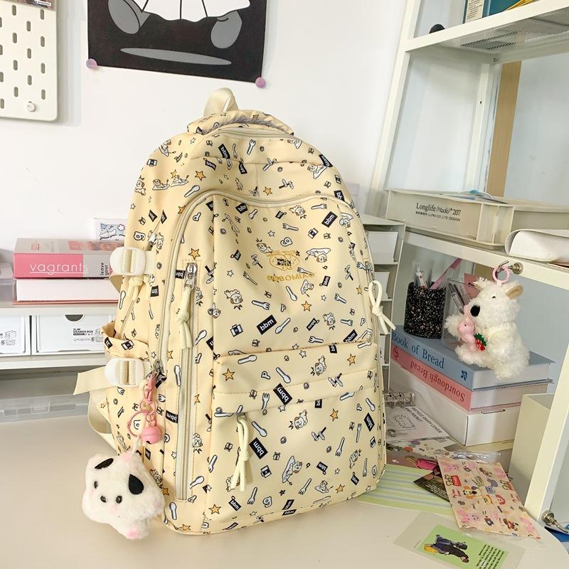 Large capacity junior high school students backpack schoolbag travel computer backpack contrasting color leisure commuting waterproof backpack