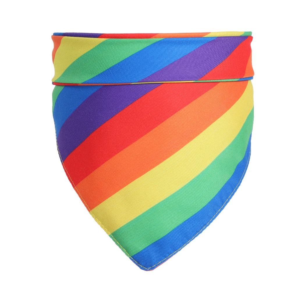 Buntes Regenbogen-Haargummi Modischer Haarreif Hundebandanas Schal Gestreifte Haarverzierung Regenbogen-Turban Haarband Für den Pride Month