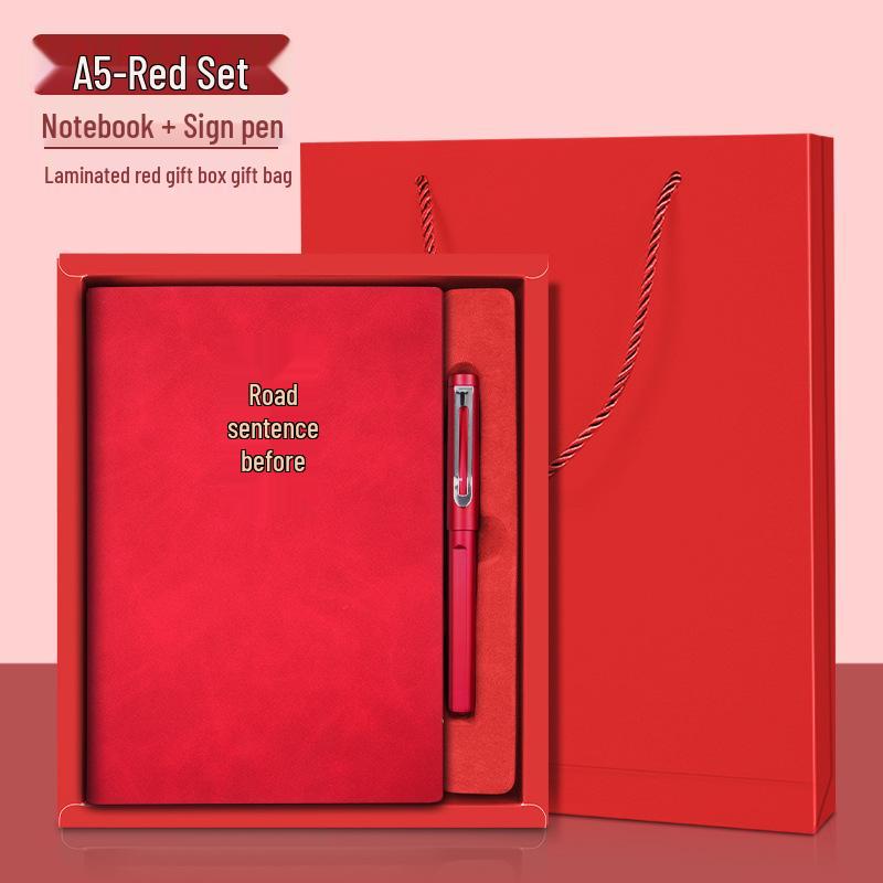 A5 Leather Business Notebook Gift Set with Custom Logo
