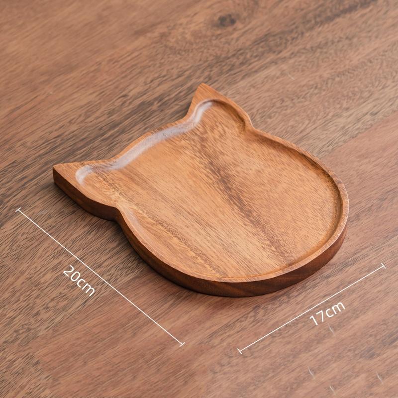 Cartoon Squirrel Wooden Snack Tray Creative Walnut Wood Tea Tray Desktop Storage Container Pinecone Trays Decorative