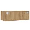 TV Cabinet with LED Lights Artisan Oak Finish 75 x 35.5 x 25 cm