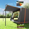 Camping tent for 4-6 people, lightweight, stable, waterproof tunnel tent with canopy and groundsheet, dark gray