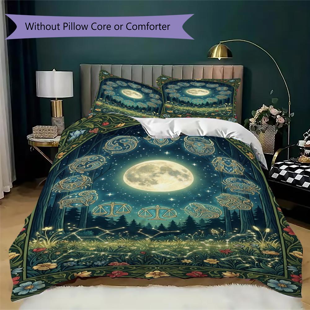 constellations Pattern Bedding uilt Set uilt Cover Pillowcase Home Decoration Birthday Gift (1 * duvet cover + 2 * pillowcase  without core)147