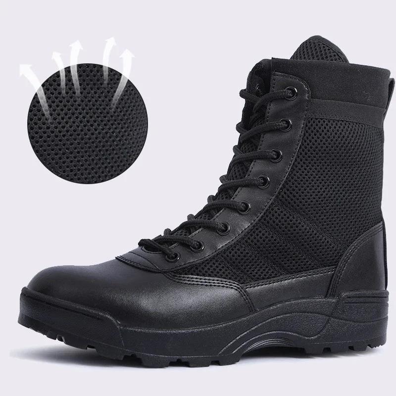 Men's Boots Combat Mens Ankle Boot Tactical Big Size 36-46 Boot Male Shoes Work Safety Shoes Men Motocycle Boots