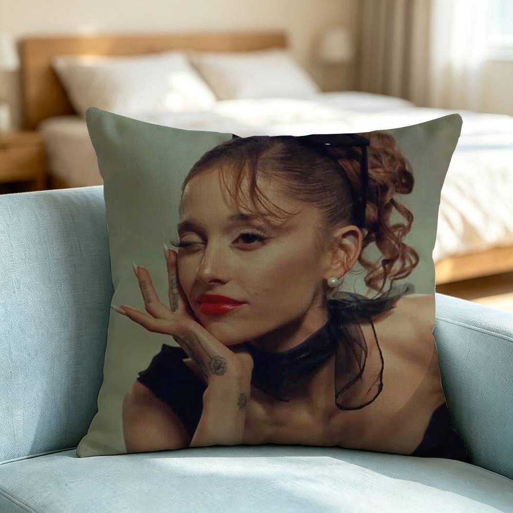 Ariana-A Grande-E Singer Square Double-Sided printed Pillow Case Bedroom Bedside Pillow Sofa Cushion Cover Gift