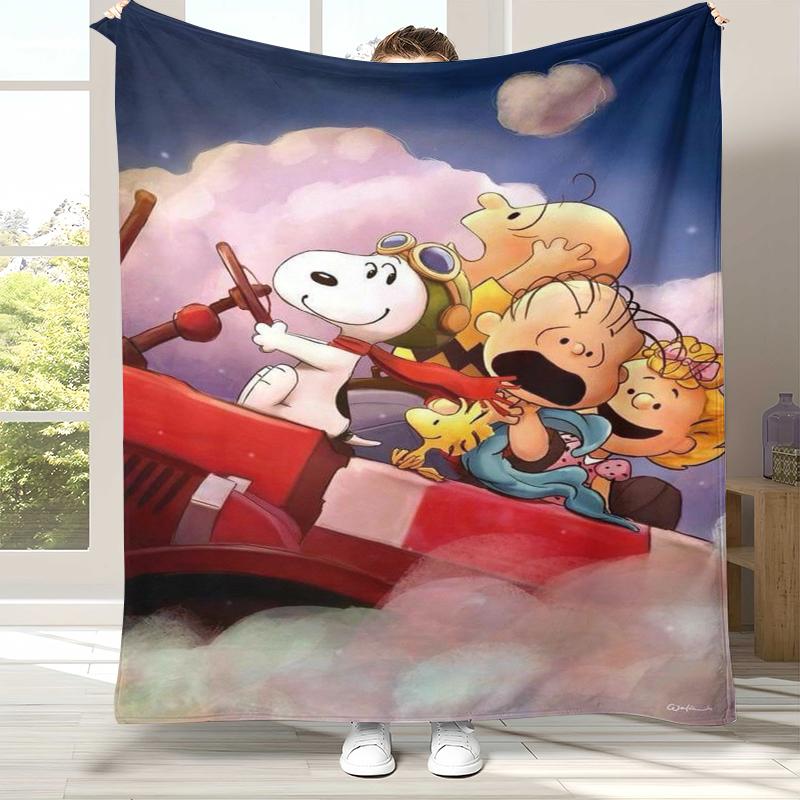 

Cute Snoopy Dog Cartoon Flannel Blanket,Ultra Soft Warm Plush Throw for Home Bedroom Bed Sofa Cover Camping Picnic gift 75x90cm