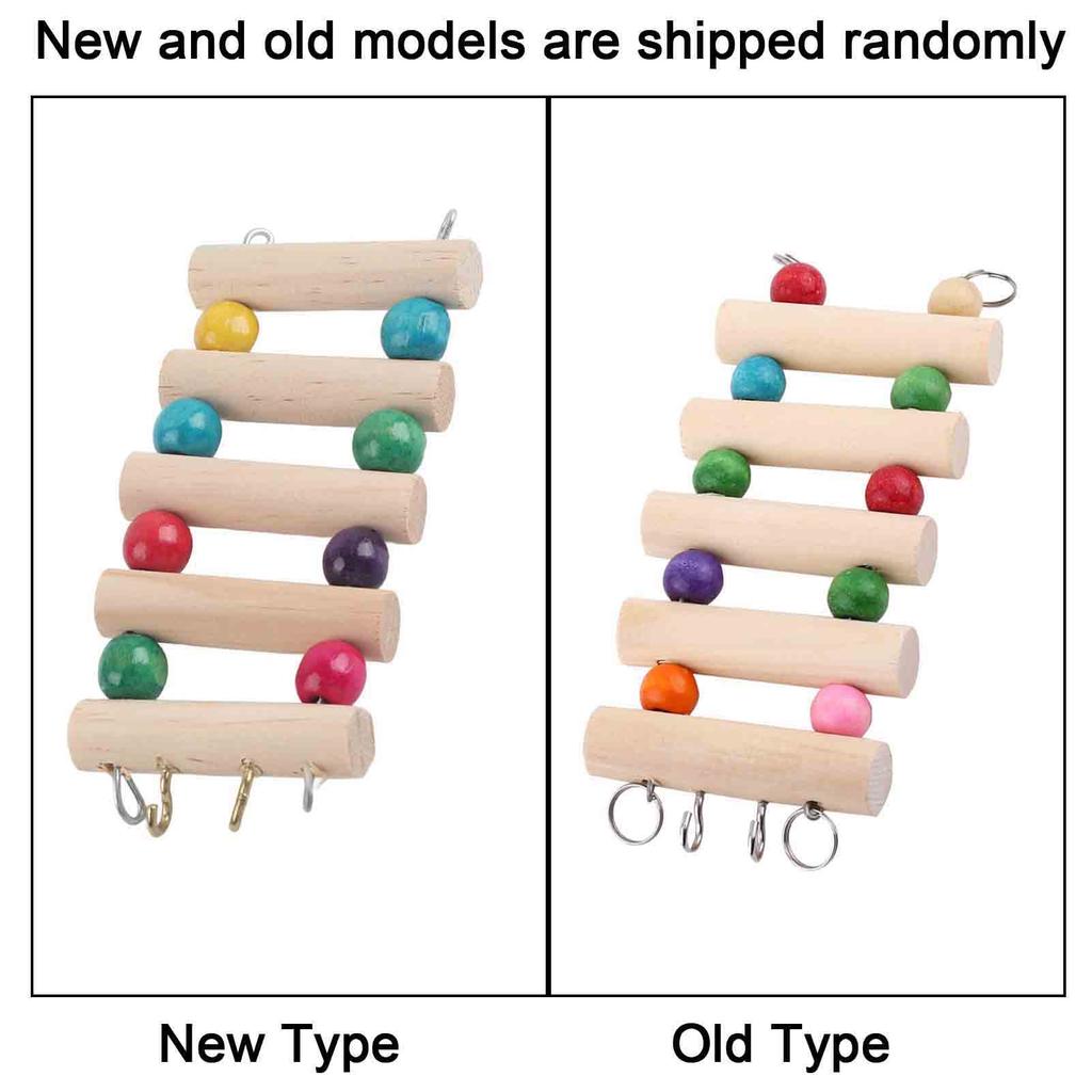 Pet Ladder Bridge Wood Climbing Swing Portable Mouse Hamster   Canary Pet Toys (5Steps S)