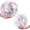 4 Pack 24Inch Glitter Beach Balls Inflatable Confetti Sports Beach Balls 16 Inch Floatable Sequin Beachballs Pool Toys Balls Giant Clear Beach Ball