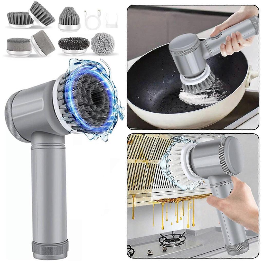 Cordless Electric Spin Scrubber - Rechargeable Power Cleaning Brush with Replaceable Heads for Bathroom, Kitchen, Tiles, Floors