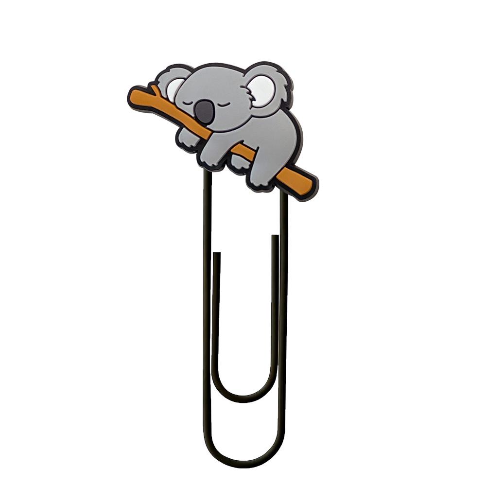 20 Cute Cartoon Animal PVC Paper Clips - U-Shaped Large Clips and Bookmarks for Office Supplies