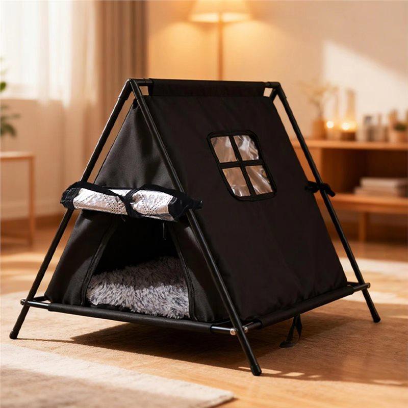 Outdoor Cat House Insulated Waterproof Winter Triangular Stray Cat Shelter For Patio Balcony Backyard Garden Park