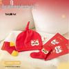 Babyprints Newborn Red Cotton Baby Hat