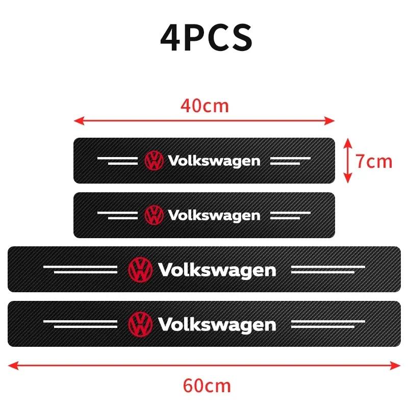 

VW GTI GOLF 2026 Hot For VW VOLKSWAGEN 4pcs Car Door Sill Scuff Plate Decor Carbon Fiber Stickers For Volkswagen VW Golf Polo Ti