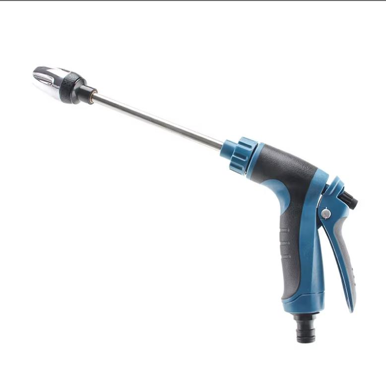 Factory Direct Long-Handled High-Pressure Water Gun Metal Extended Rod Rubber-Coated Handle for Car Washing Garden Irrigation