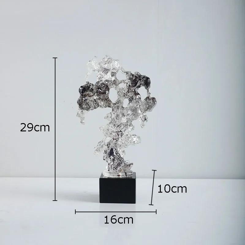 Ink Color Taihu Stone Sculpture Resin Crafts Ornaments Room Aesthetics Decor Desk Decoration Artwork Imitation Coral Statue