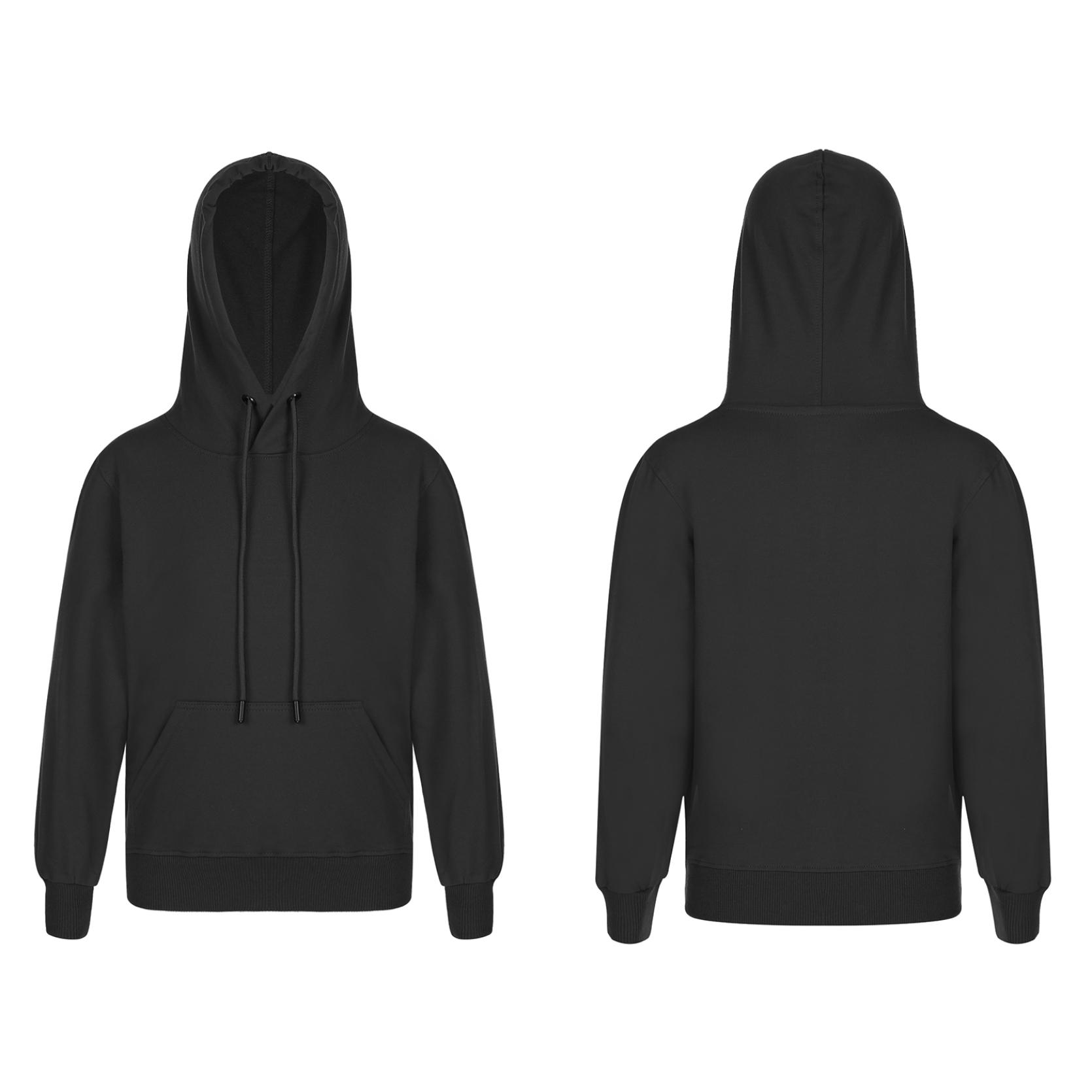 IEFiEL Stijlvolle kinderkleding met lange mouwen en capuchon met trekkoord Top voor jongens Vrijetijdskleding Sportkleding 11-12 Years zwart