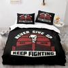 Never Give Up Theme Comforter Cover Kit White Cloud Pattern Style King Dimension Queen Dimension Size Comforter Cover Polyester Quilt Cover for Kids