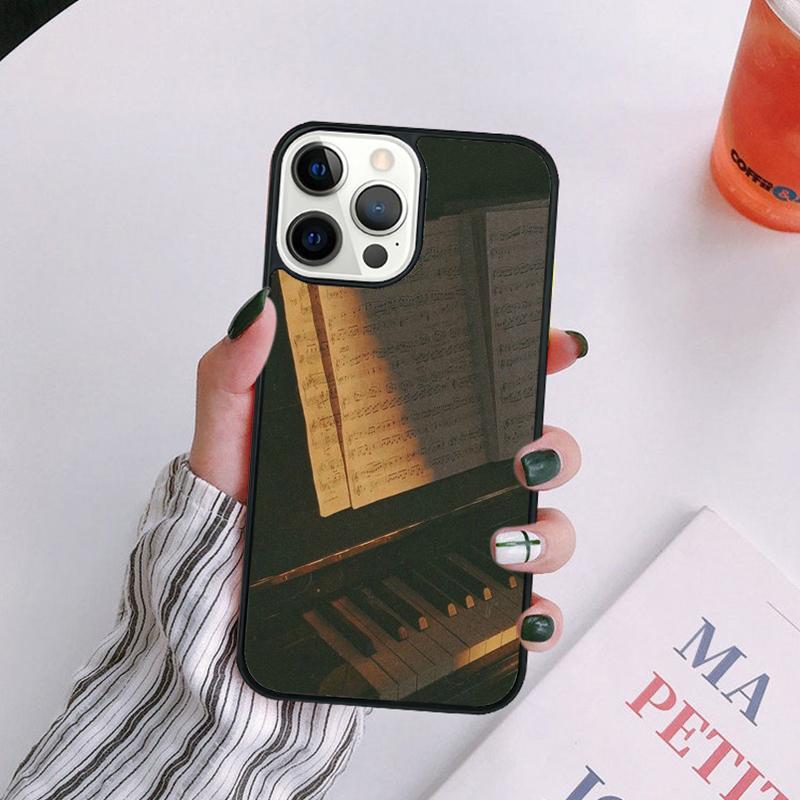 Music Piano Elegant Phone Case For iPhone 17 Air 14 13 12 16Pro Max 15  Plus Cover Shell Max coque