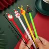 8/ 20PCS Cartoon Santa Claus Xmas Tree Deer Pen Merry Christmas Gifts 0.5mm Black Stationery Writing Tool Graduation Season Back To School