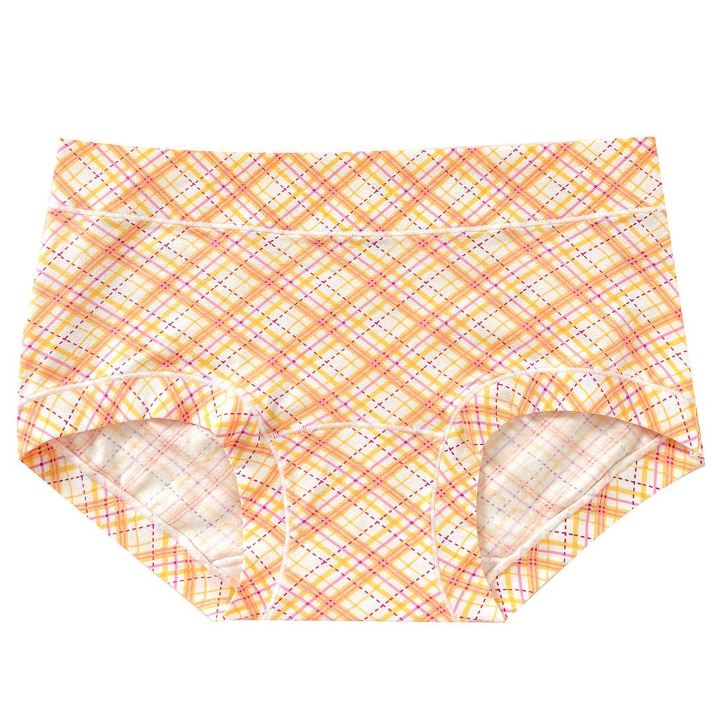 Großgrößen Damen Neue Frühjahrs- und Sommer-Karos 10A Antibakterielle Baumwolle im Schritt Nahtlos Kleiner flacher Winkel Slip