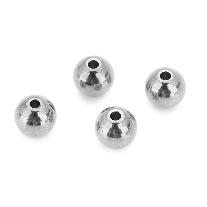 30/50pcs 4 5 6 8 mm PVD Stainless Steel Spacer Beads Never Fade Round Necklace Beads For DIY Bracelet Findings Jewelry Making