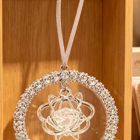 Rhinestone Vedhæng Sol Halvmåne Blomst Design Zinklegering Glitrende Bilinteriør Charme med Snor Auto Hængende Pynt