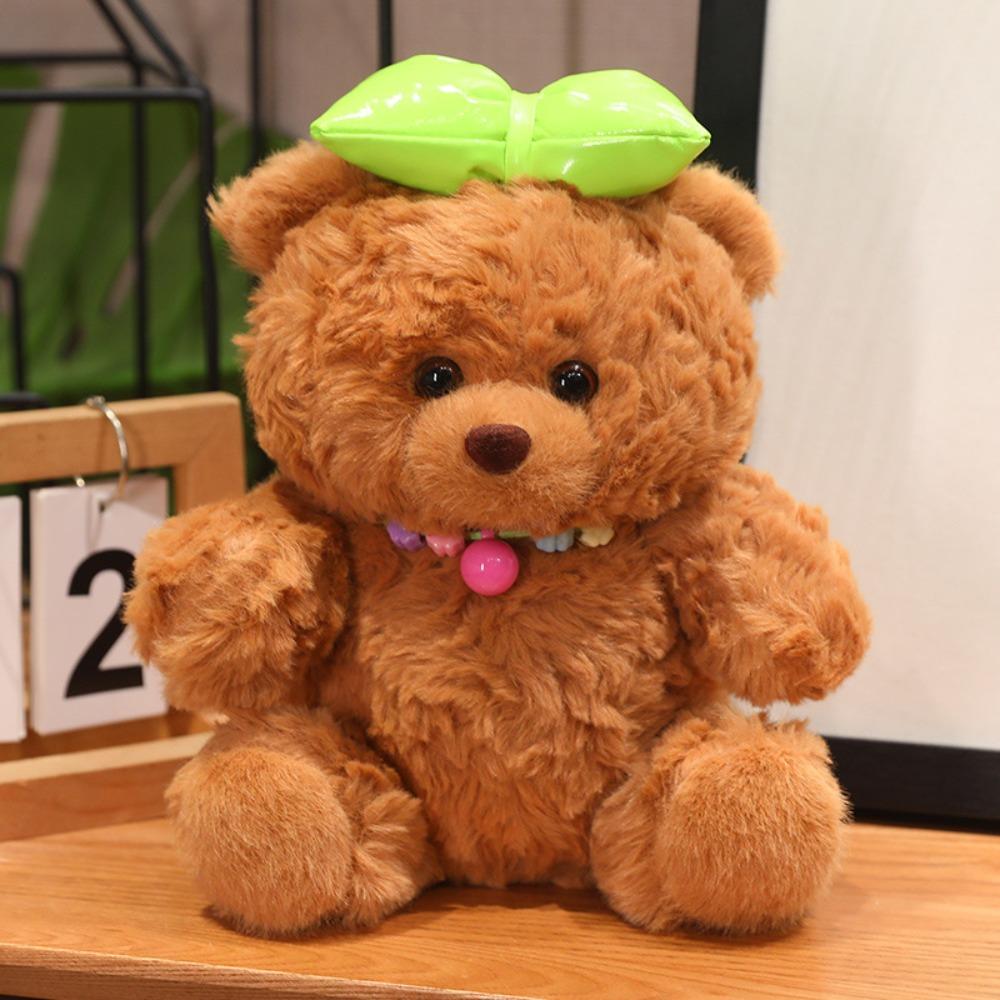 Bow Bear Plush Toy Dress Up Stuffed Animal Pillow Fluffy Plush Bear Doll  Room Decor