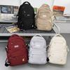 Fashion Casual Unisex Backpack Nylon Solid Color Waterproof Multi Pocket Large Capacity Teenager School Bag For Outings School
