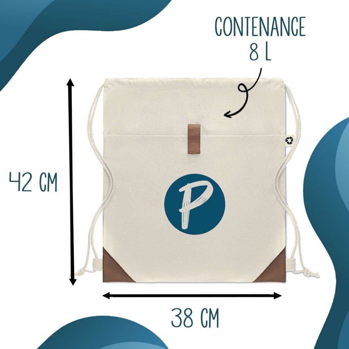 Sac à dos - PLANETEE - Padel Smash Fun - Coton 50% recyclé - 8 L - Angles renforcés