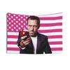Dr House Indoor Wall Tapestries, House MD Pink Flag Outdoor for Decoration American Wall Decoration Flag