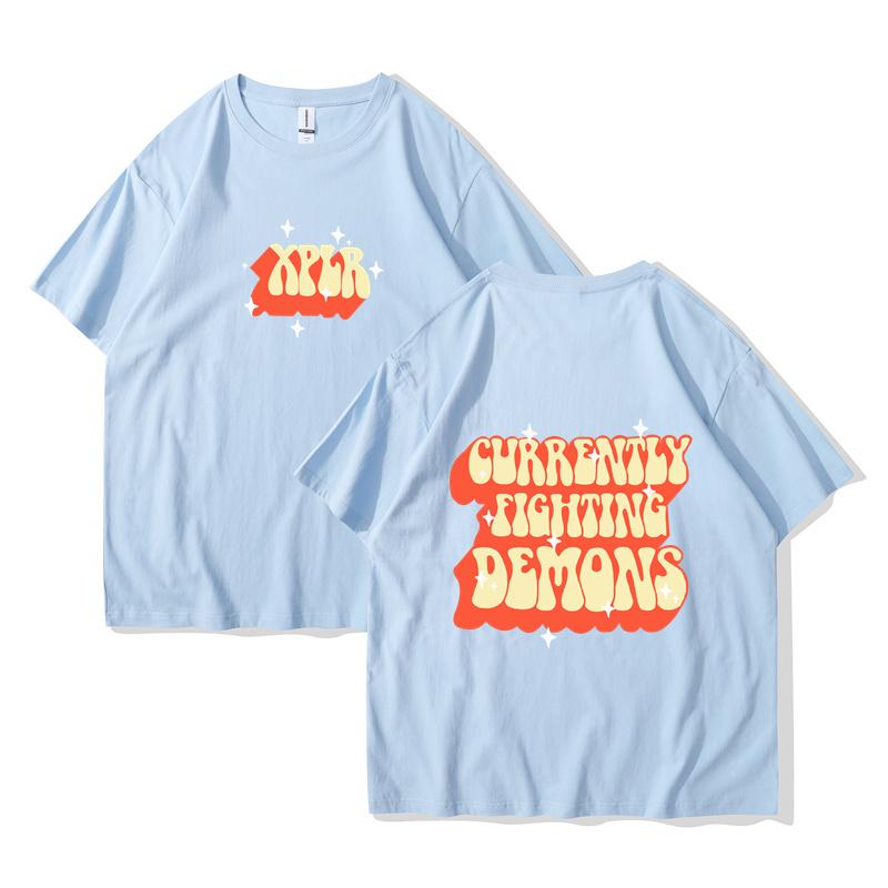 2024 New Sam and Colby XPLR Fighting Demons Merch Cotton T-Shirt Men and Woman Short Sleeve Funny T Shirt Unisex Harajuku Tops