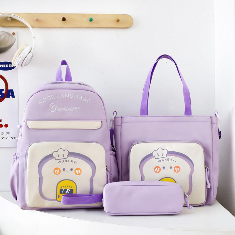 New contrasting color bag, tutoring bag, handbag, junior high school student schoolbag, cute backpack, large-capacity travel bag.