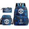 Zaino da Tifoso di Calcio per Bambini e Ragazzi Manchester United Semplice Casual Zaino Giornaliero Borsa a Spalla con Astuccio