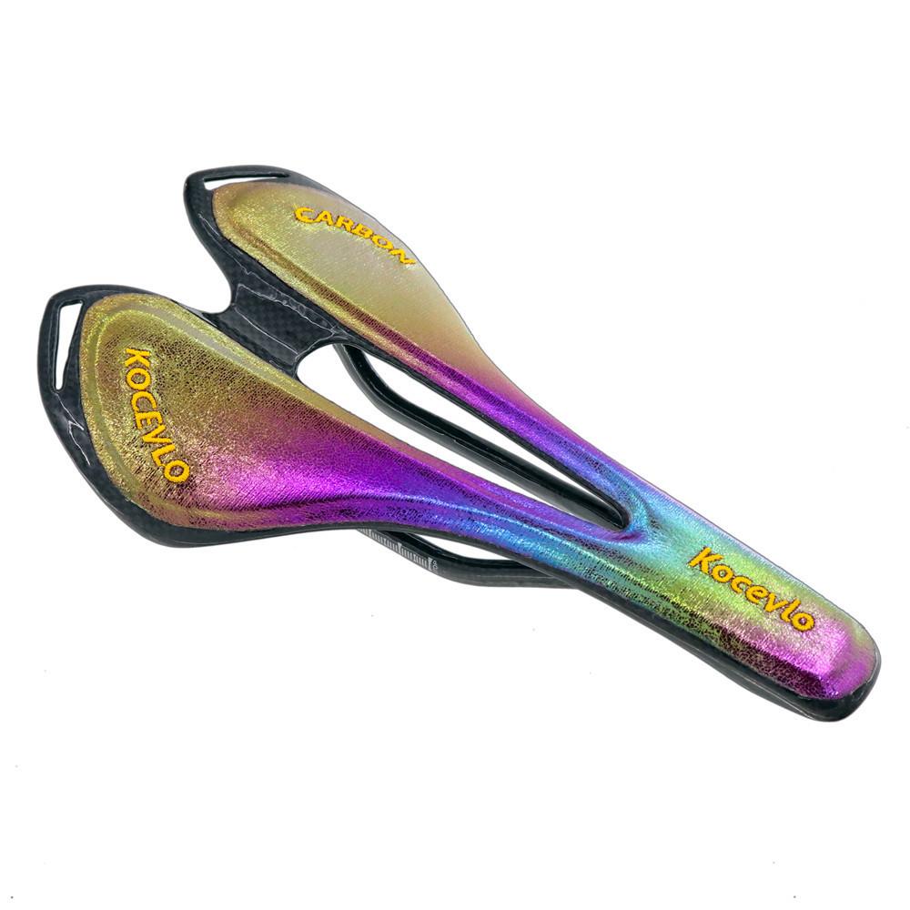 Carbon Fiber Seat Cushion Mountain Bike Color Saddle, Carbon Fiber Color Changing Seat Cushion