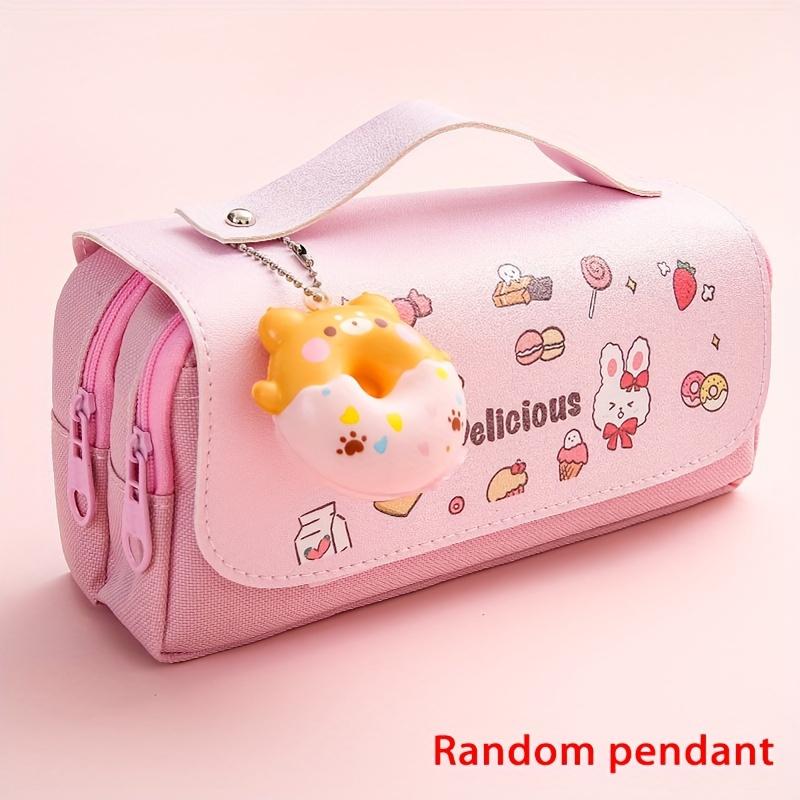 

Adorable Storage Pouch for Students, Versatile Pencil Case, And a Unique Organizer for Stationery Cartoon рожевий