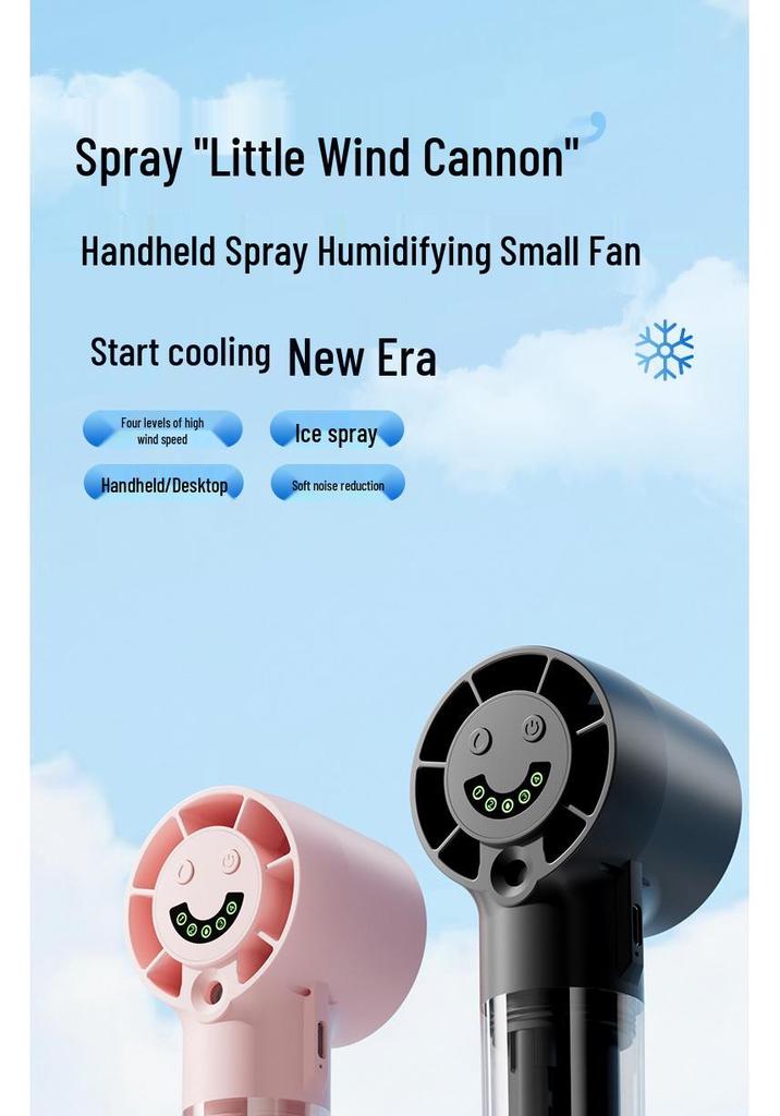 Portable Handheld Mini Fan and Humidifier: Neck Hanging, Desktop Use, Strong Wind for Outdoor or Home