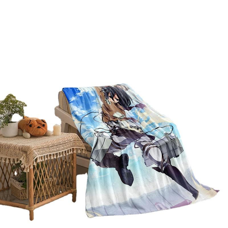 Attack On The Giant Series Flannel Blanket 3D Printed Sofa Blanket Thickened Blanket
