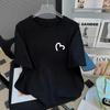 Women's O Neck Short Sleeve Graphic T Shirt Loose Fit Casual Summer Blouse Top