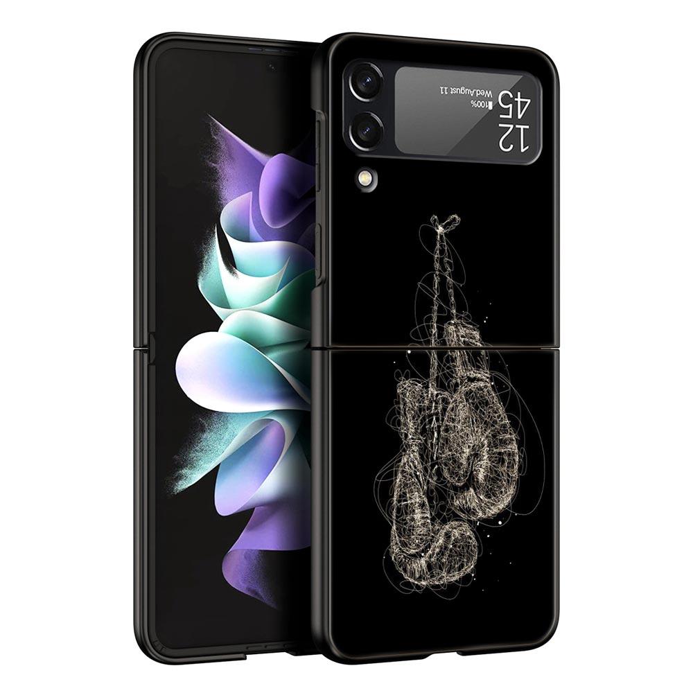 Phone Case for Samsung Galaxy Z Flip 3 4 5 6 7 Folding Shell For Samsung Z Flip4 Flip5 PC Hard Cover Boxing Champion Themed Galaxy Z Flip4