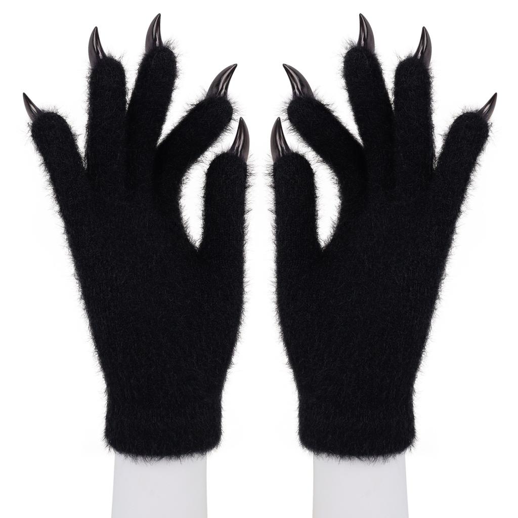 Short Gloves with Resin Nails for Halloween Costume