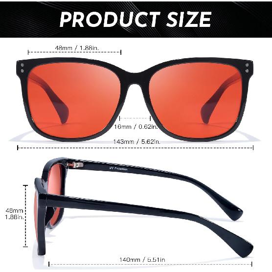 Gaming Blue Light Blocking Glasses for Men Women 99.9% Anti Blue-Light with Orange Red Lens for Computer TV
