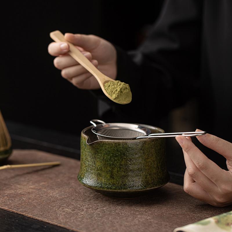 Ancient Pottery Bamboo Rhythm Tea Set Complete Set Retro Tea Brush Japanese Matcha Set Kit Green Tea- Powder Tea Ordering Tools